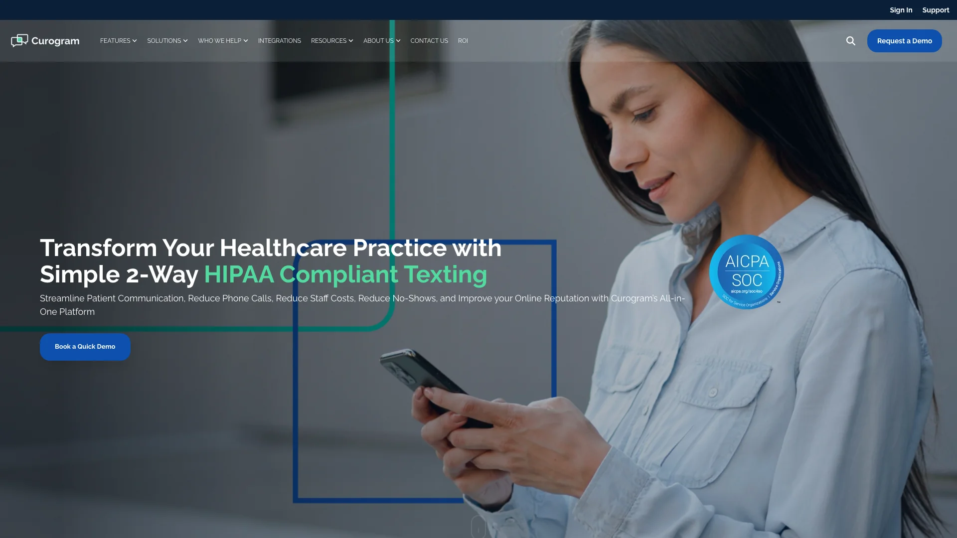 Curogram Desktop View
